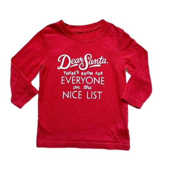 Cat & Jack Other - 2T Boys Red Christmas Santa Long Sleeve Shirt